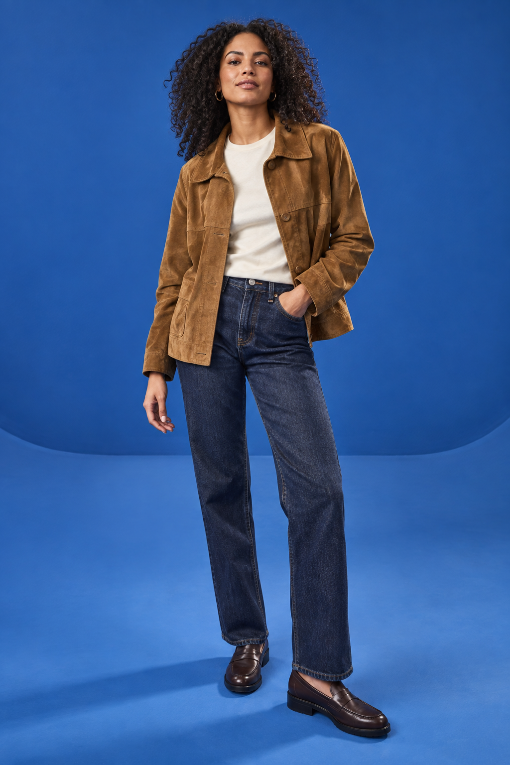 Woman wearing a curated Again & Again outfit